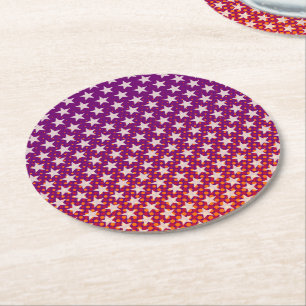 Grapny Stars Pattern transparant + jouw idee Ronde Kartonnen Onderzetter