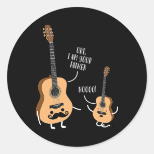 Grapny Uke, ik ben je vader en Shirt Ukulele Guita Ronde Sticker