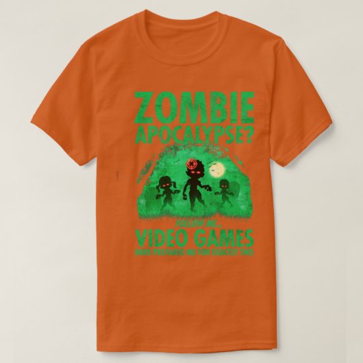 Grapny Video Gamer Halloween Zombie T-shirt (Design voorkant)