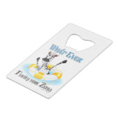 Grapny What Floats you Zebra Creditkaart Flessenopener (Achterkant Gekanteld)
