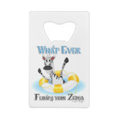 Grapny What Floats you Zebra Creditkaart Flessenopener (Achterkant)