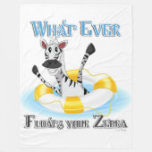 Grapny What Floats you Zebra Fleece Deken (Voorkant)