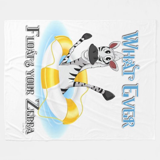 Grapny What Floats you Zebra Fleece Deken (Voorkant (Horizontaal))
