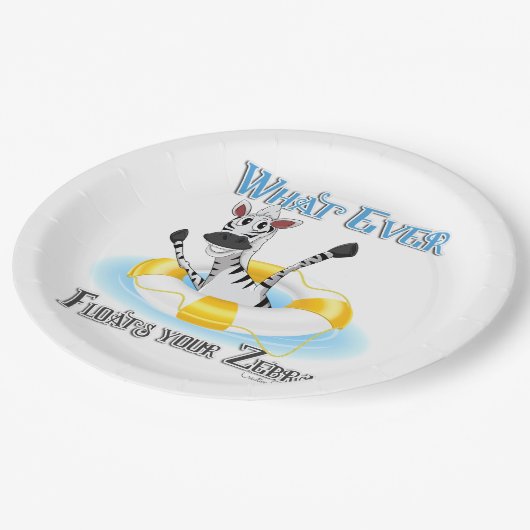 Grapny What Floats you Zebra Papieren Bordje (Gekanteld)