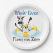 Grapny What Floats you Zebra Papieren Bordje (Voorkant)