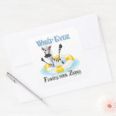 Grapny What Floats you Zebra Vierkante Sticker (Envelop)