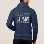 Grapny White All Mars Trekking Adventure Text Hoodie (Achterkant)