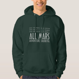 Grapny White All Mars Trekking Adventure Text Hoodie