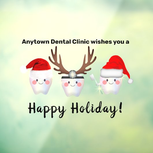 Grapny White Teeth Dentistry Kerstmis Raamsticker (Vel 3)