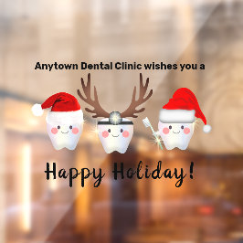 Grapny White Teeth Dentistry Kerstmis Raamsticker