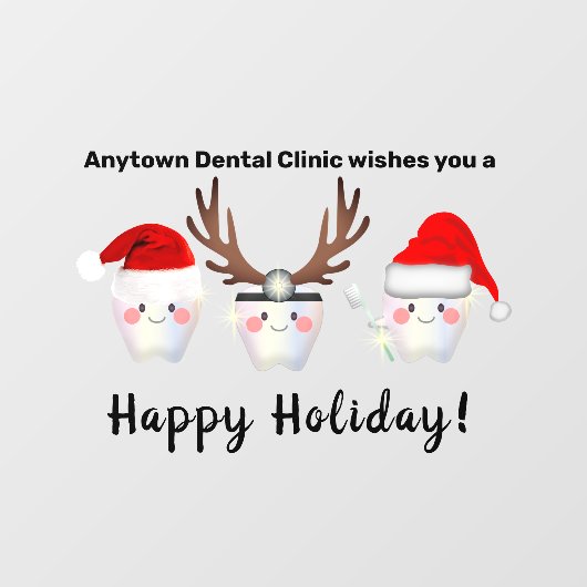 Grapny White Teeth Dentistry Kerstmis Raamsticker (Vel)