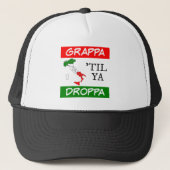 Grappa Til Ya Droppa Italië Vlagkaart Trucker Pet (Voorkant)