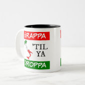 Grappa Til Ya Droppa Italië Vlagkaart Tweekleurige Koffiemok (Voorkant links)