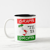 Grappa Til Ya Droppa Italië Vlagkaart Tweekleurige Koffiemok (Links)