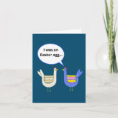 Grappaansig gevouwen Pasen kaart met kippen (Voorkant)