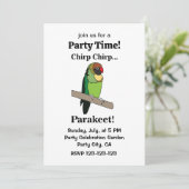 Grapparkiet vogel grappig feest kaart (Staand voorkant)