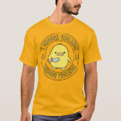 Grappelijke Gele Eend Met Mes T-shirt (Voorkant)