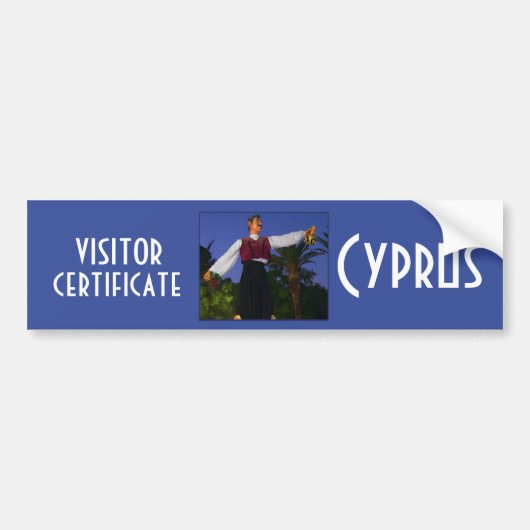 Grappen certificaat voor Cyprus toerist Bumpersticker (Voorkant)