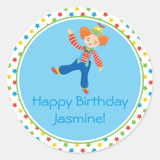 grappenmaker | Circusthema | Gepersonaliseerd Ronde Sticker (Voorkant)