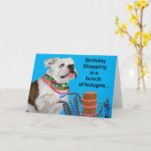 Grapperige bulledog met bolletjes bologna Birthday Kaart (Gele Bloem)