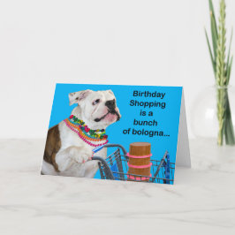 Grapperige bulledog met bolletjes bologna Birthday Kaart