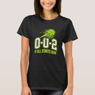 Grappig 0-0-2 Dames Pickleball T-shirt Score Cadea