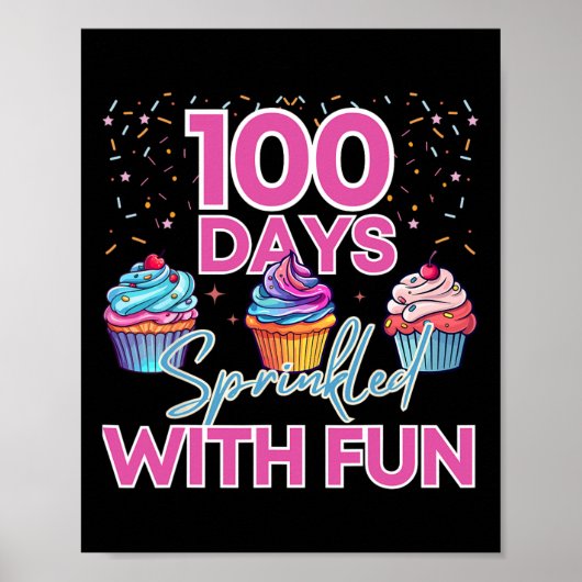 Grappig 100 dagen Cupcake Boys Kinder 100 dagen Sp Poster (Voorkant)