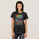 Grappig 100 dagen patching Tiny Humans School Nurs T-shirt (Voorkant volledig)