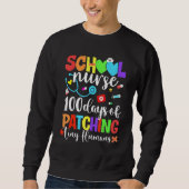 Grappig 100 dagen patching Tiny Humans School Nurs Trui (Voorkant)