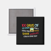 Grappig 100 dagen schoolbus chauffeur 100ste dag v magneet (Voorkant / Achterkant)