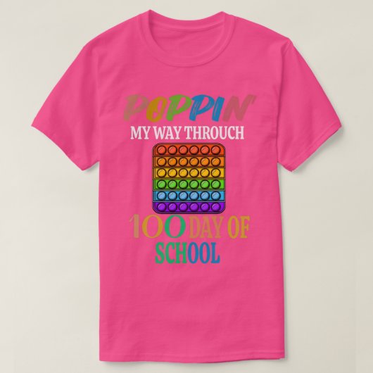 Grappig 100 dagen schoolleraar Gift poppin my wa T-shirt (Design voorkant)
