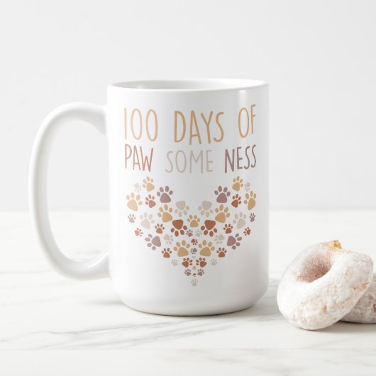 Grappig 100 dagen van Paw Sommige Ness 100 dagen v Koffiemok (Met donut)