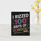 Grappig 100 dagen van school 100th Ik rizzed 100 d Kaart (Gele Bloem)