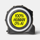 Grappig 100% Mens 0% AI Rolmaat (Voorkant)