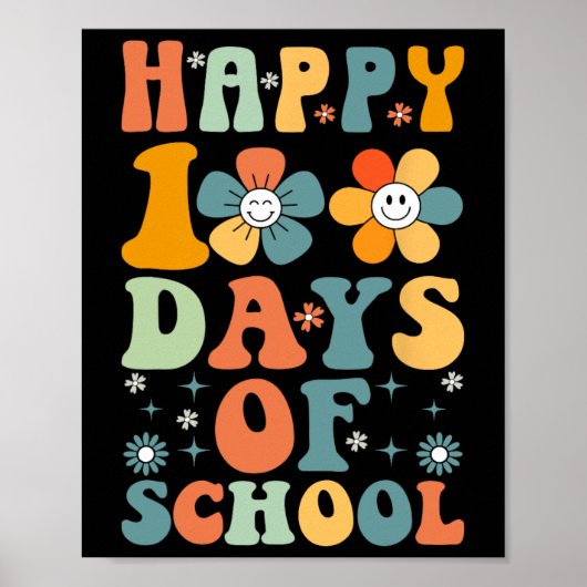 Grappig 100ste Dag School Kinder Schattigee 100 Da Poster (Voorkant)