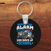 Grappig 100ste dag van de school politie auto 100 sleutelhanger (Voorkant)