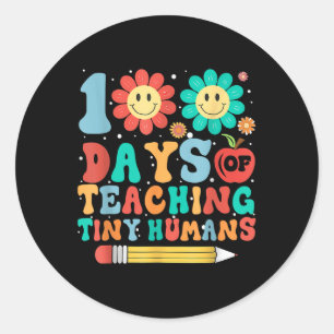 Grappig 100ste dag van de schoolleraar Kinder 100 Ronde Sticker