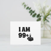 Grappig 100ste verjaardagscadeau, 99 Plus één Briefkaart (Staand voorkant)