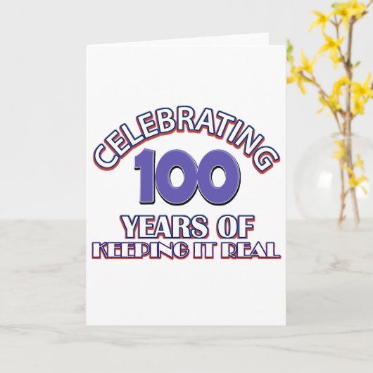 Grappig 100ste verjaardagsdesign kaart (Gele Bloem)