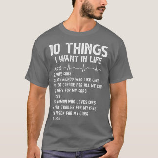 Grappig 10 dingen die ik in mijn leven wil, rijden t-shirt