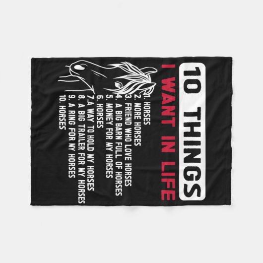 Grappig 10 dingen die ik wil in het leven Grappige Fleece Deken (Voorkant (Horizontaal))