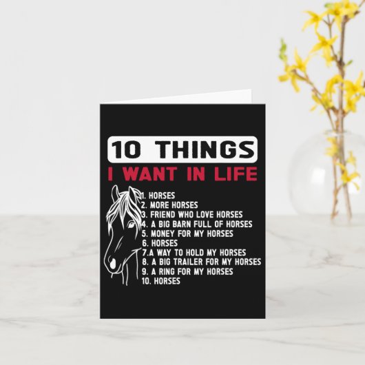 Grappig 10 dingen die ik wil in het leven Grappige Kaart (Gele Bloem)