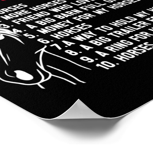 Grappig 10 dingen die ik wil in het leven Grappige Poster (Hoek)