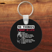Grappig 10 dingen die ik wil in het leven Grappige Sleutelhanger (Voorkant)