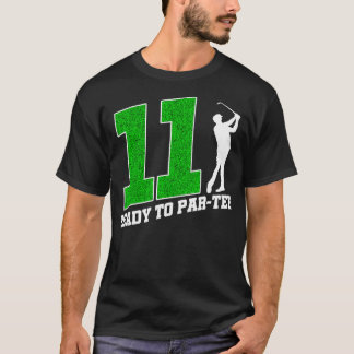 Grappig 11 jaar oud verjaardag golfspeler klaar om t-shirt