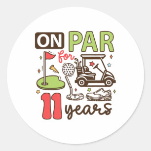 Grappig 11e verjaardag Golf Shirt 11 jaar oude gol Ronde Sticker