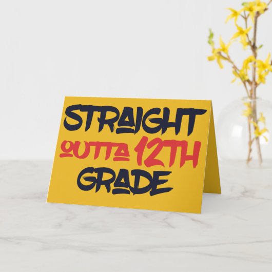 Grappig 12e klas school Afstuderen gefeliciteerd Kaart (Gele Bloem)