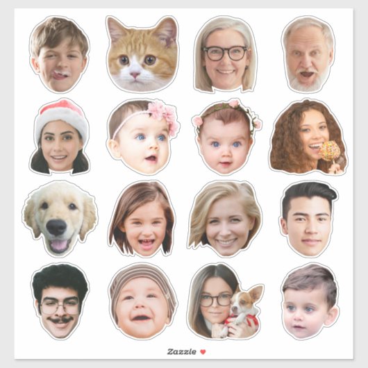 Grappig 16 Foto's Custom-Cut Vinyl Sticker (Vel)