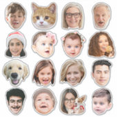 Grappig 16 Foto's Custom-Cut Vinyl Sticker (Voorkant)