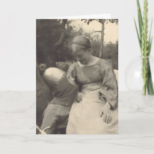 Grappig 1890s stel in omhelzing Zwart & Wit foto Kaart